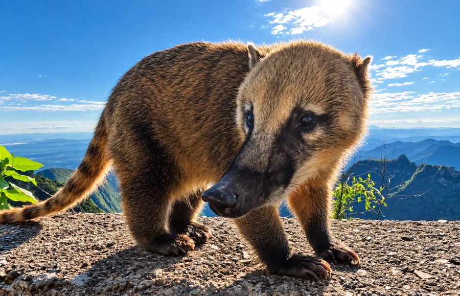 Animal silvestre em ambiente de montanha